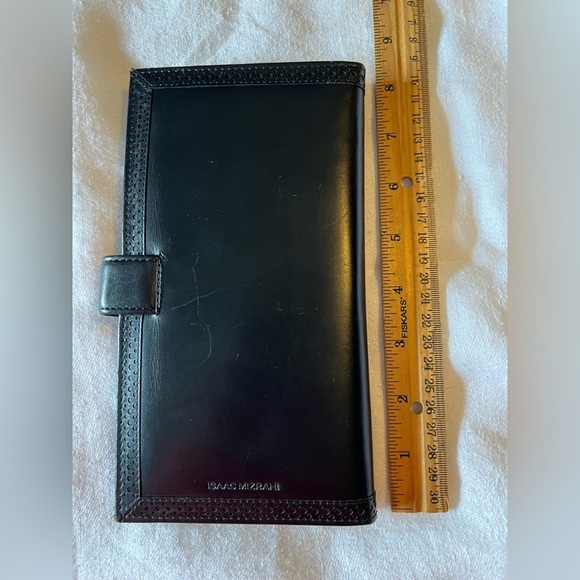 Isaac Mizrahi Black Embossed Leather Wallet - Picture 3 of 6